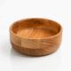 Bol rotund din lemn natural pentru servire salată sau fructe