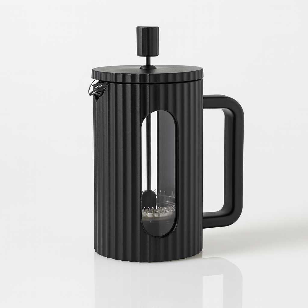 infuzor pentru cafea și ceai cu filtru din sticlă biosilicată și piston inox