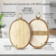 Burete exfoliant din lufă naturală egipteană cu curea, buclă de agățare și prosop moale din frotir