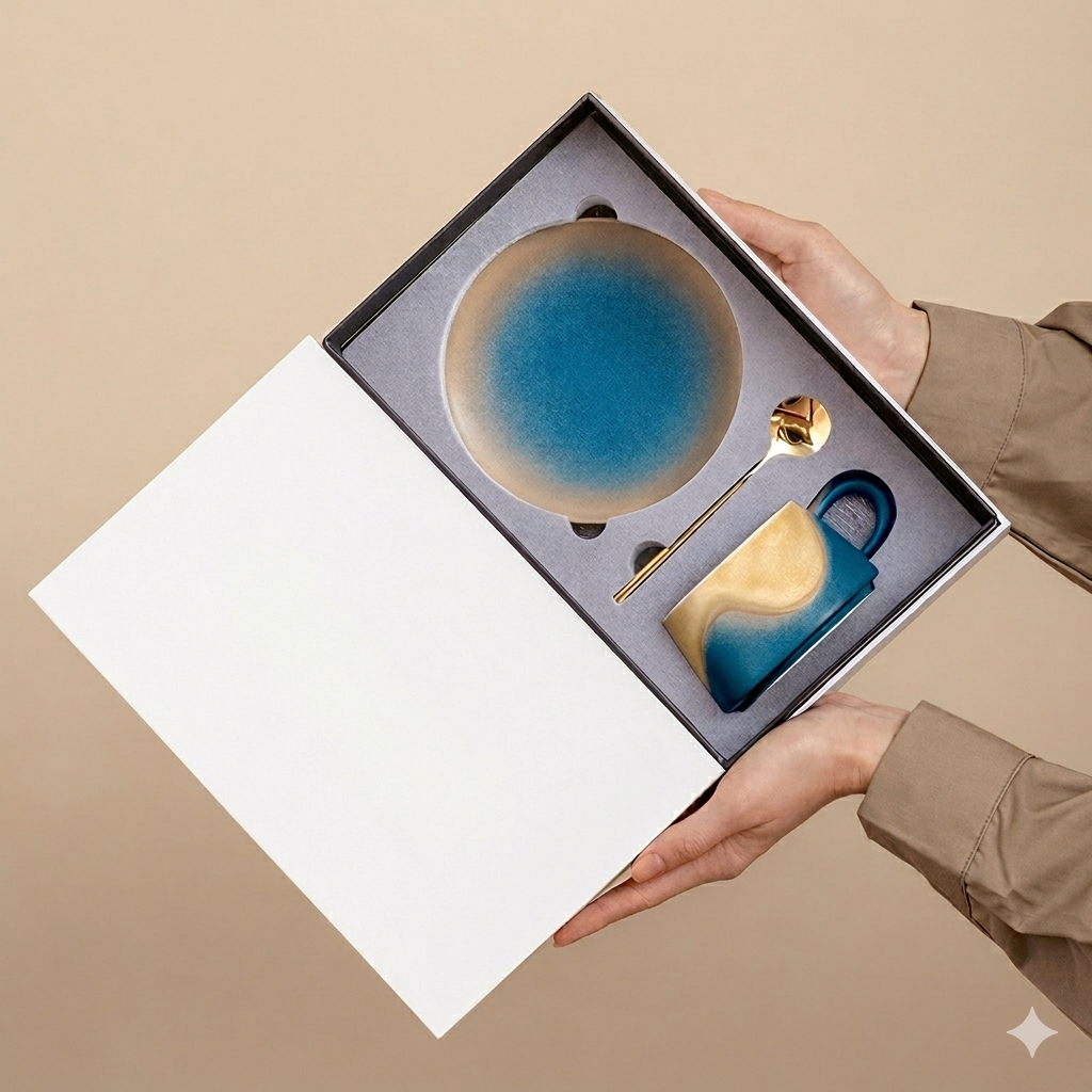 Set ceașcă de cafea premium în cutie elegantă, ideal pentru cadou