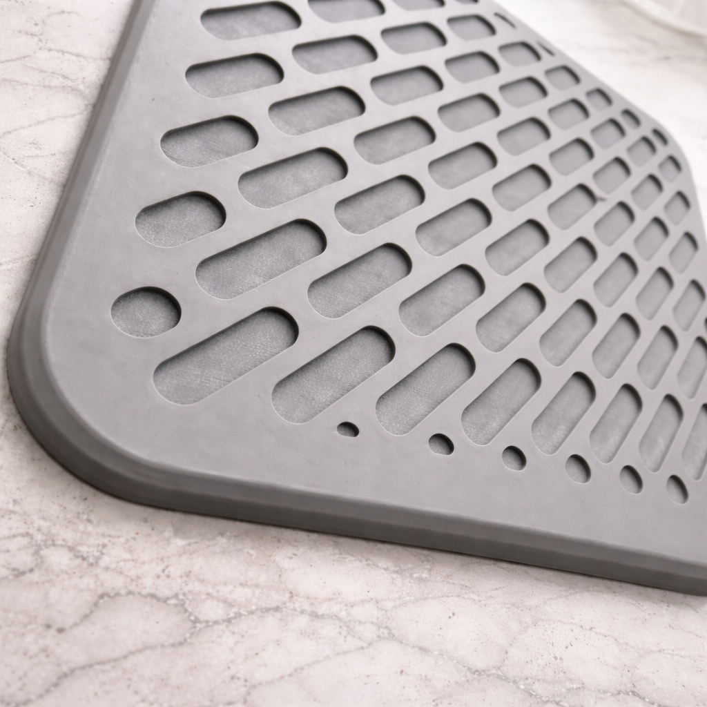 Detaliu pad pentru uscare vase din diatomit IVOSA cu structură perforată și bază absorbantă