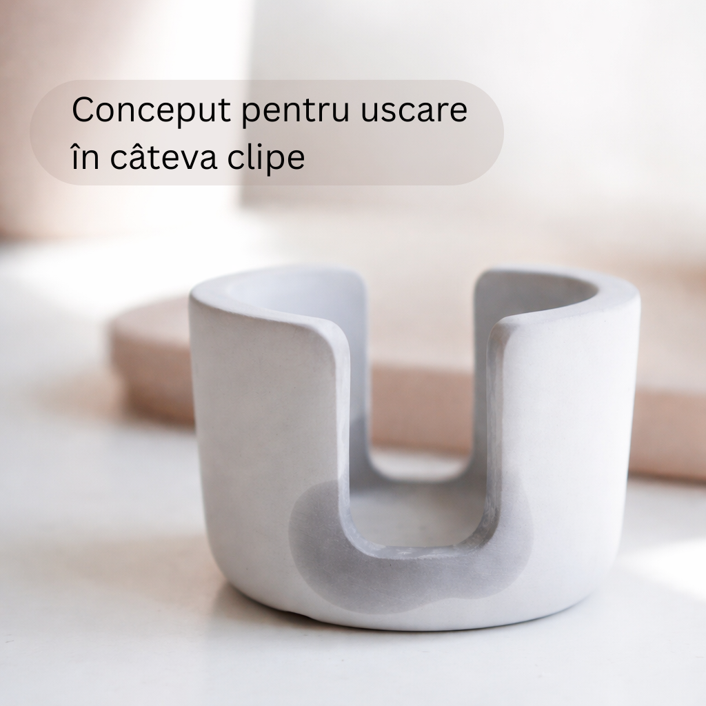 Conceput pentru uscare rapidă în câteva secunde Suport burete vase din diatomit alb și gri deschis conceput pentru uscare rapidă