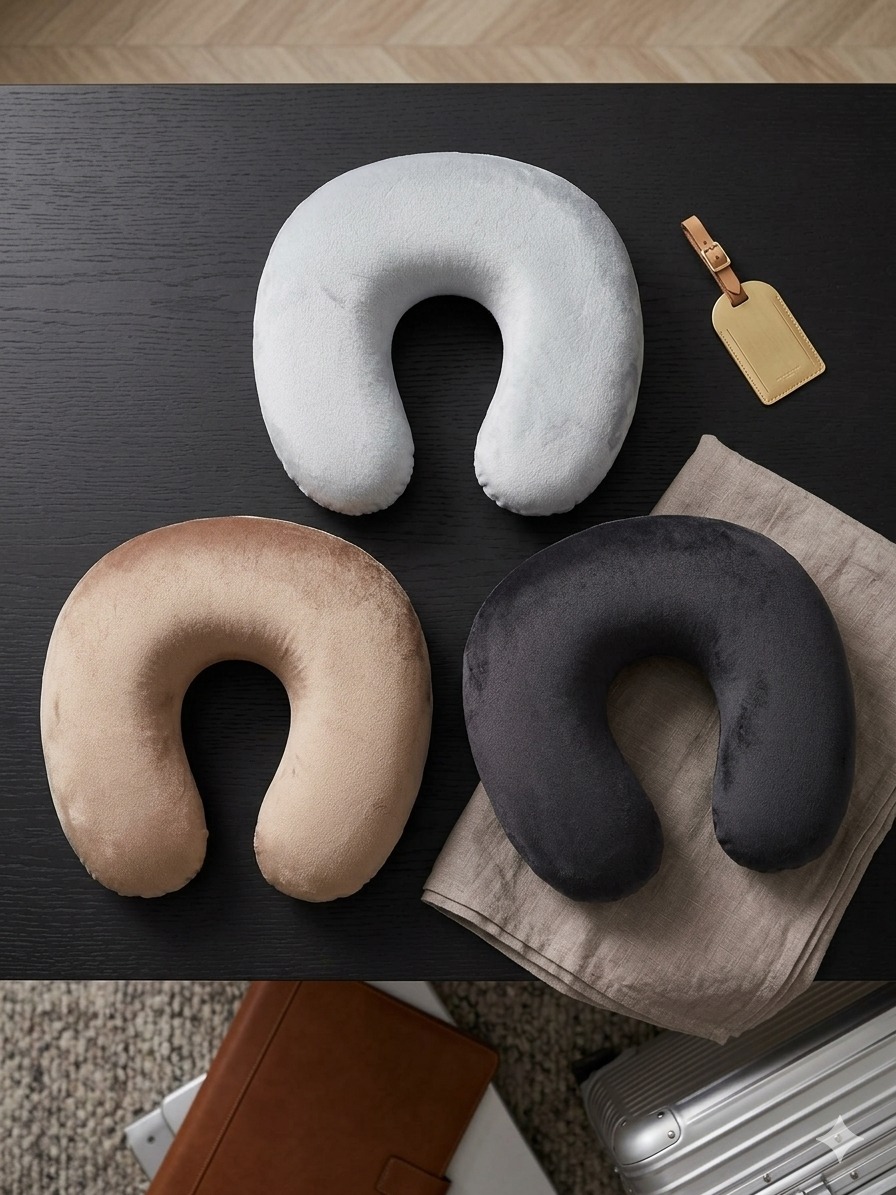 Pernă cervicală ergonomică disponibilă în culori gri, negru și bej