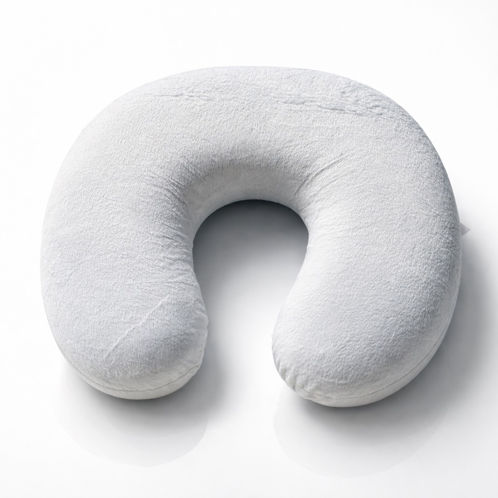 Pernă cervicală ergonomică gri deschis pentru confort și susținerea gâtului