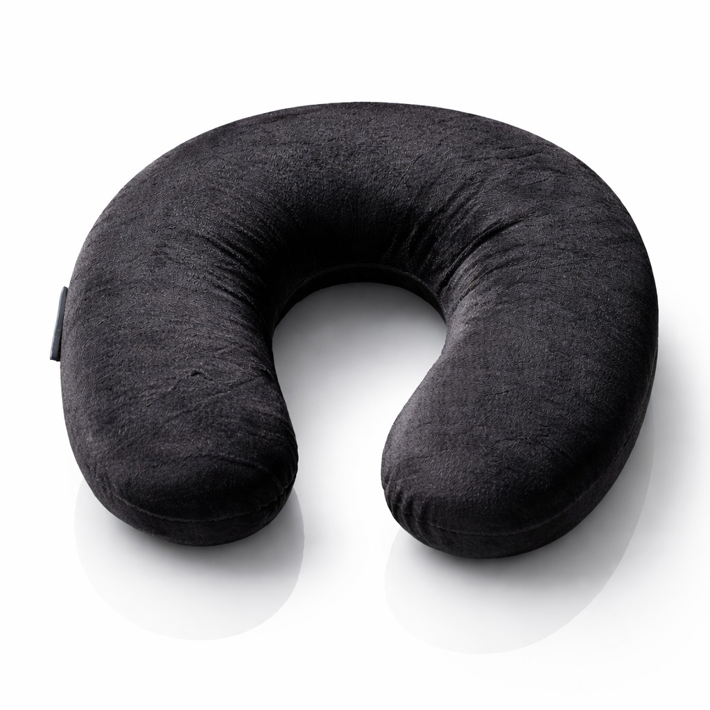 Pernă cervicală ergonomică neagră pentru susținerea gâtului